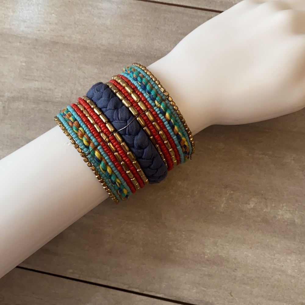 VTG Boho Beaded Cuff Bracelet